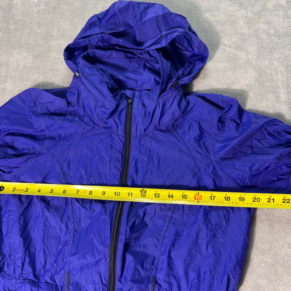 Athleta Womens Blue Full Zip Hooded Windbreaker Jacket Medium running - Picture 3 of 8